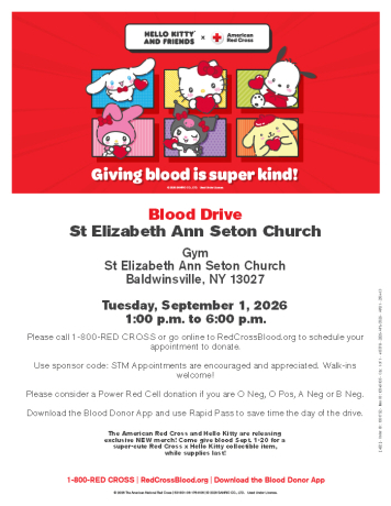 9-1-2026 Blood Drive - St. Elizabeth Ann Seton Church 