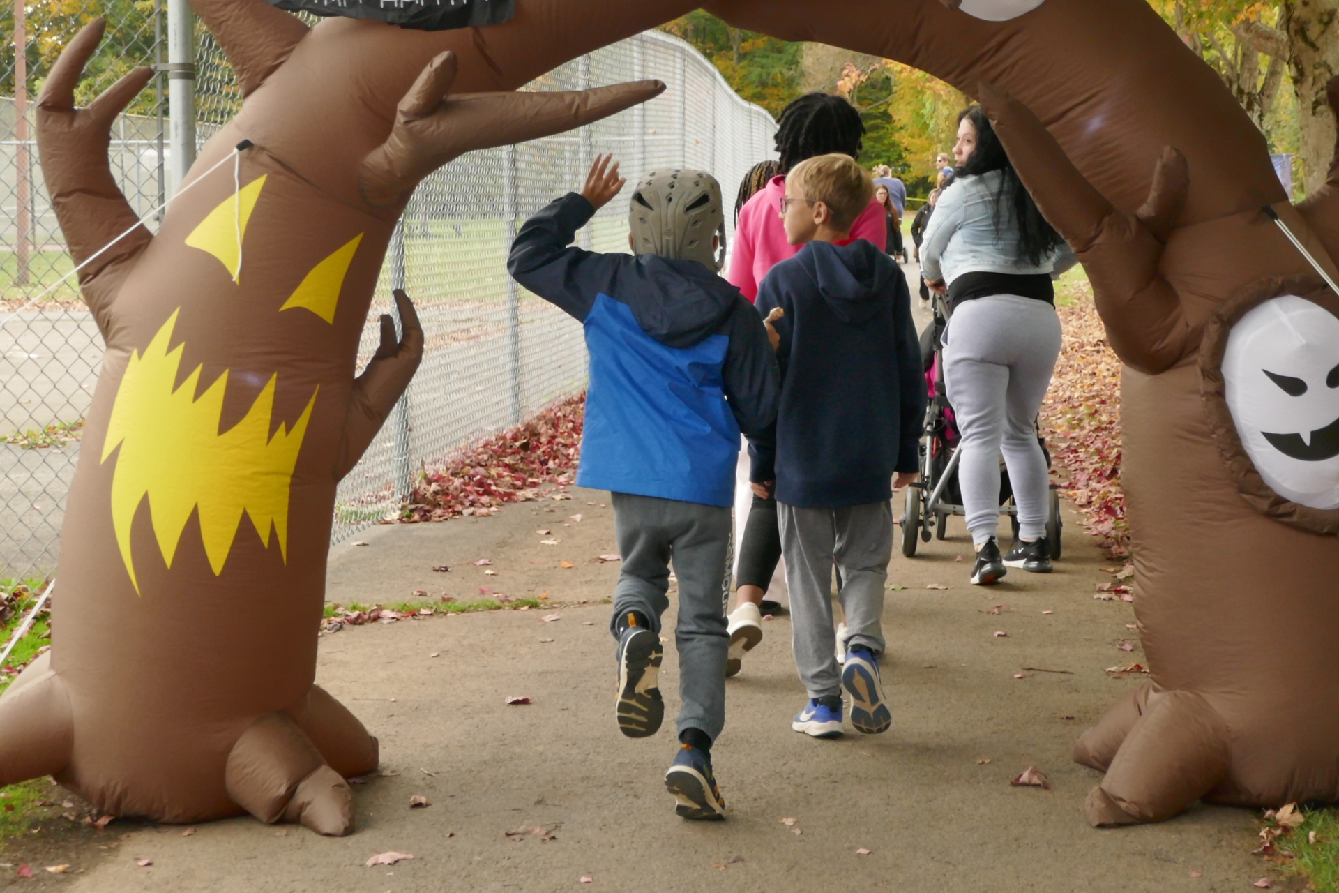 Kids going to the haunted trail